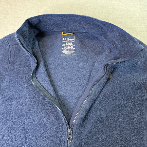 Women's L.L. Bean Mountain Long Sleeve Full Zip Fleece Jacket Navy Medium Hiking - Picture 10 of 12